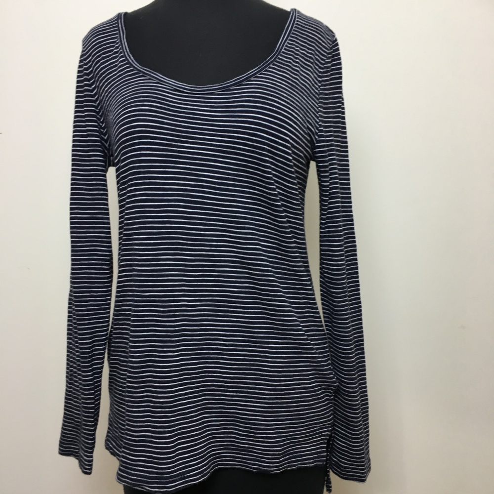 Banana Republic Navy Long Sleeve Tunic HiLo Hem S